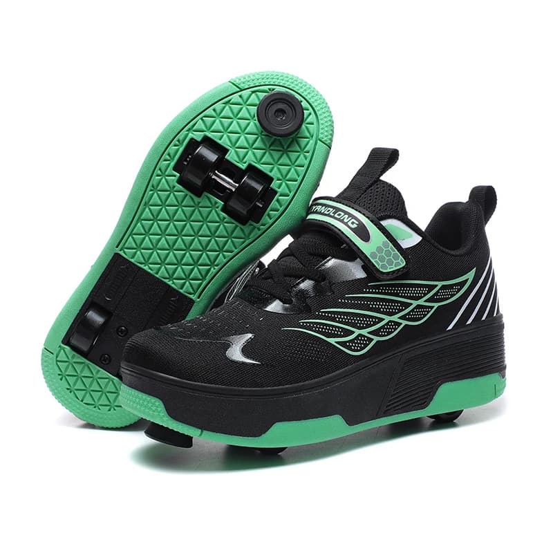 Pattini a rotelle a quattro ruote per bambini 2026 con freno, scarpe da ghiaccio per bambini, scarpe volanti per bambini, scarpe sportive da ragazzo, sneaker