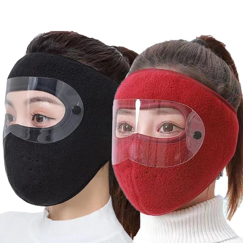 Antivento Antipolvere Maschera a pieno facciale Cappello Ciclismo Sci Maschere traspiranti Scudo per gli occhi Occhiali antiappannamento HD Copertura per cappuccio Berretto caldo invernale
