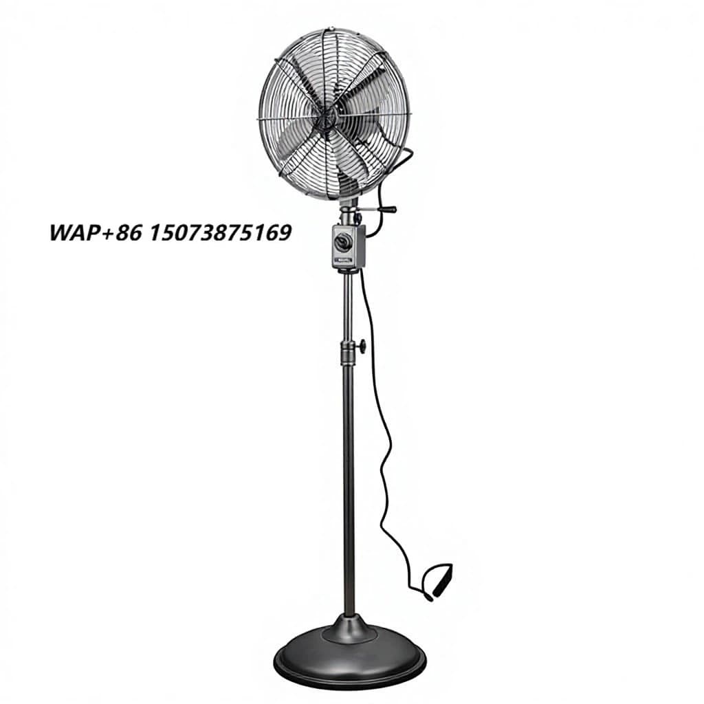 IMASU Retro Mechanical Control Electric Floor Fan Home Silent Metal Vertical Air Circulation Shaking Nostalgic