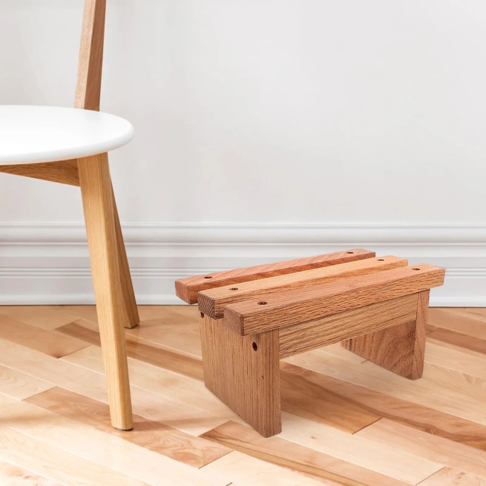Piccolo Sgabello in Legno per Addestramento al WC, Lavaggio Mani, Spazzolatura del Viso, Sicuro e Antiscivolo, con Bordi Lisci, per Uso Domestico e Bagno