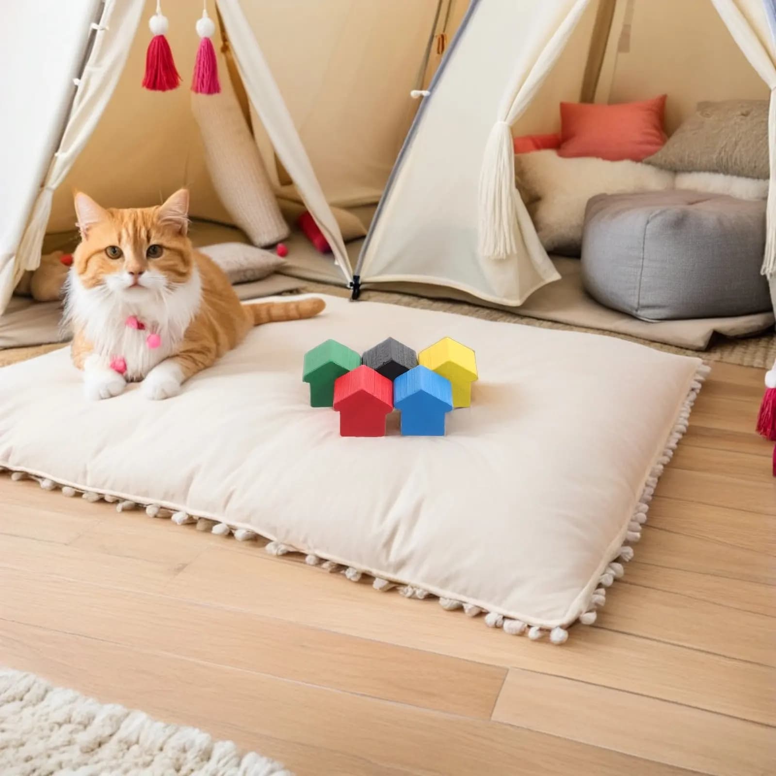 50 Pezzi di Case in Legno per Giochi da Tavolo, Pezzi Educativi di Ricambio per Set di Scacchi, Divertenti per Strategie