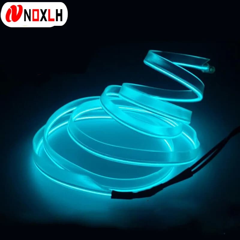 1m Illuminazione interna per auto Lampada a striscia LED Linea di tubi metallici Decorazione flessibile Luce al neon Atmosfera Retroilluminazione Accessori per auto