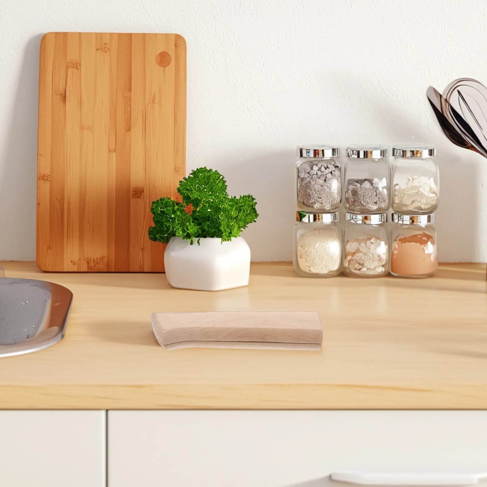 2 Pcs Beech Wood Kitchen Knife Handle Accessories Wooden Handles Japanese Repair Replacement Chef