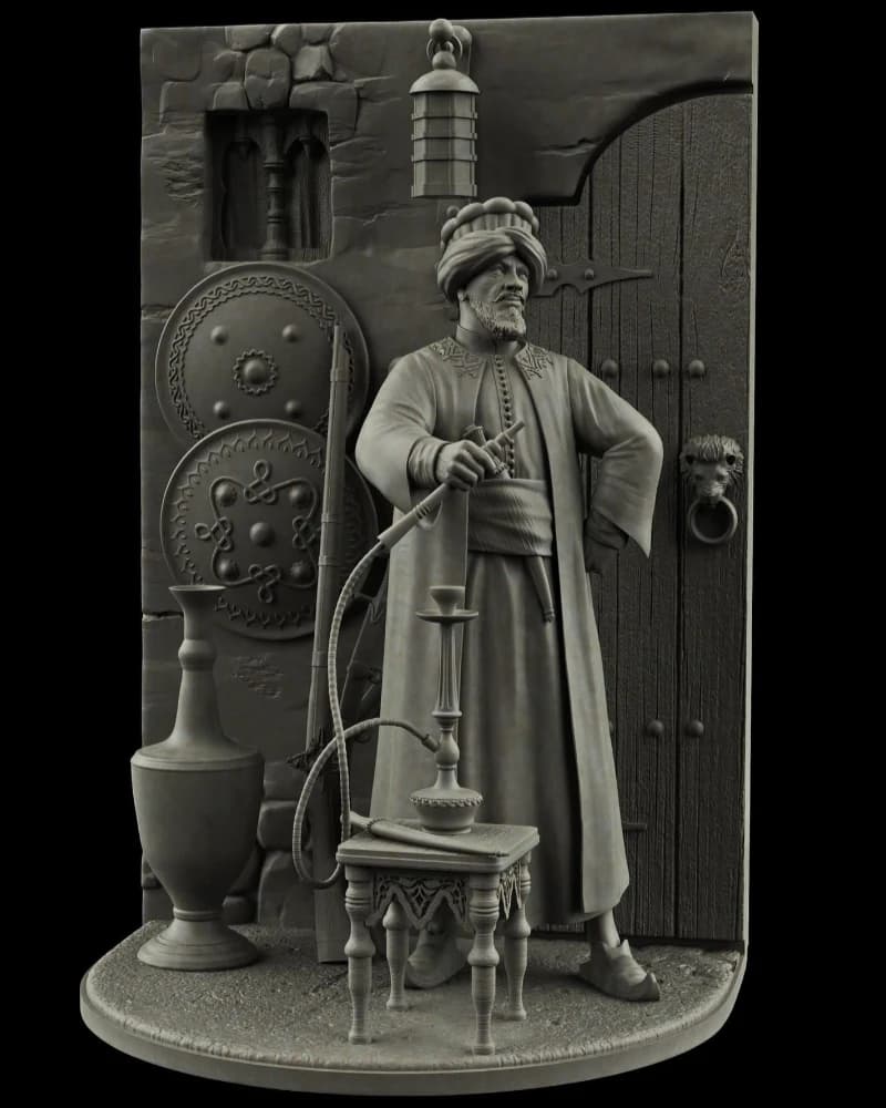 Modellino in Scala 1/24 75mm in Resina Die-Cast Kit Figura Antica Mercante Orientale Hobby Miniature Giocattoli Non Assemblato Non Dipinto Diorama