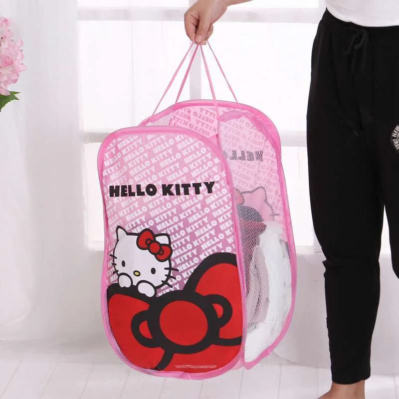 Cesto pieghevole per vestiti sporchi Cesto per la biancheria Hello Kitty Cesto per la biancheria pieghevole carino per la casa Cesto per vestiti Scatola per vestiti