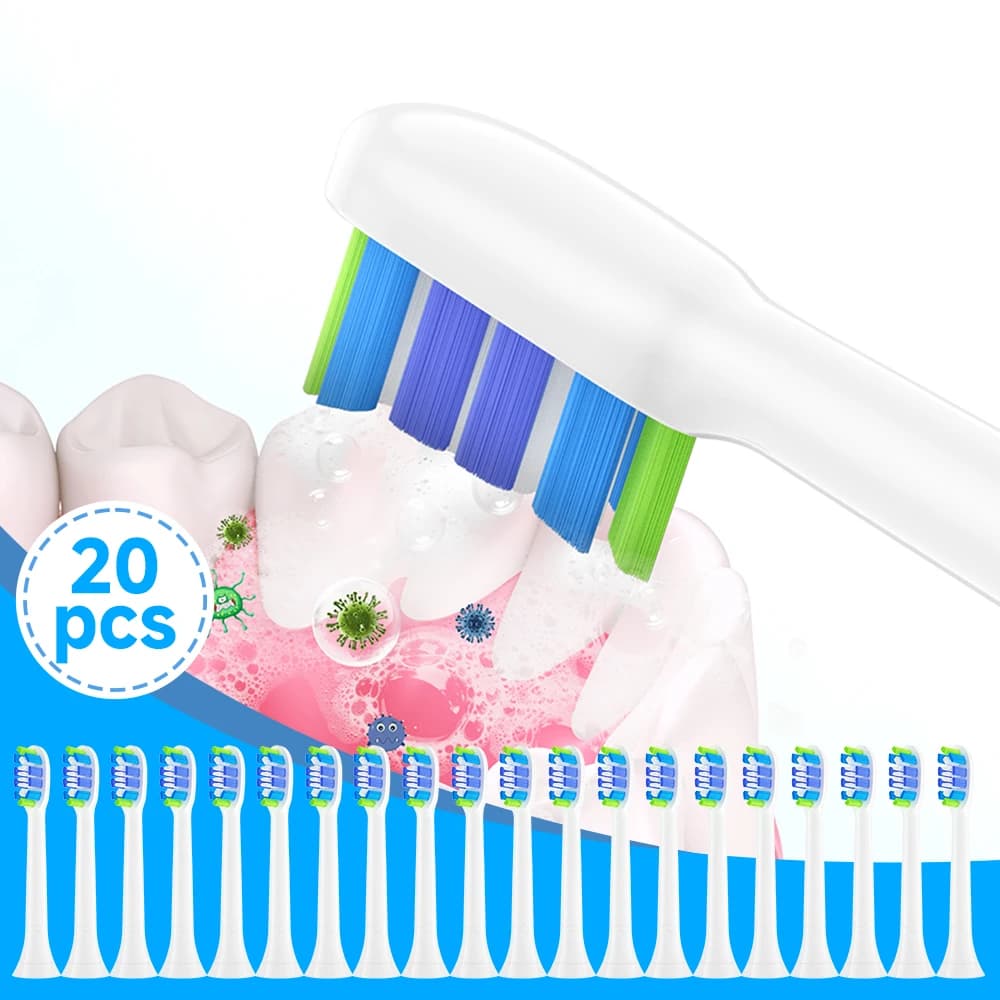 20 spare heads compatible with Philips Sonicare DiamondClean HX5/HX6/HX9 HX6064 electric toothbrush heads