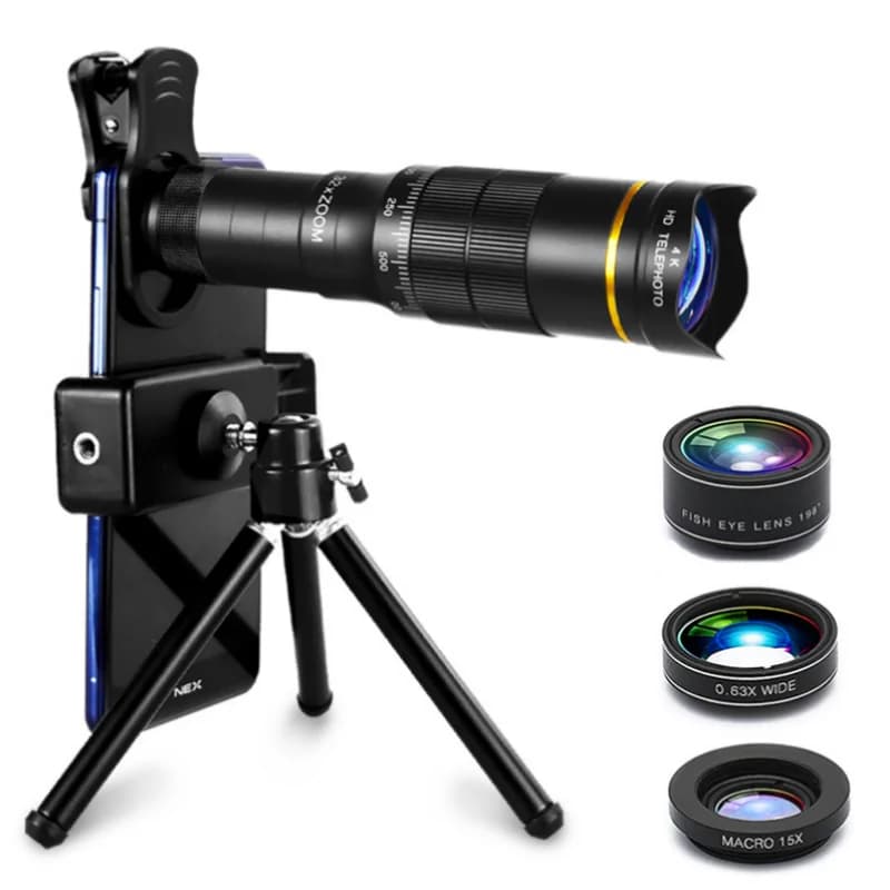 32x22x4K telescopio professionale monoculare HD Zoom obiettivo del telefono teleobiettivo con treppiede telescopio in metallo per il turismo