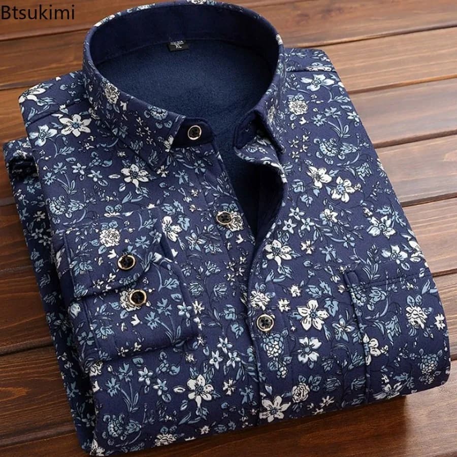 Camicia da uomo in flanella 2026 Camicia scozzese a maniche lunghe da uomo autunno inverno Camicia da uomo calda in flanella casual morbida foderata in pile spesso