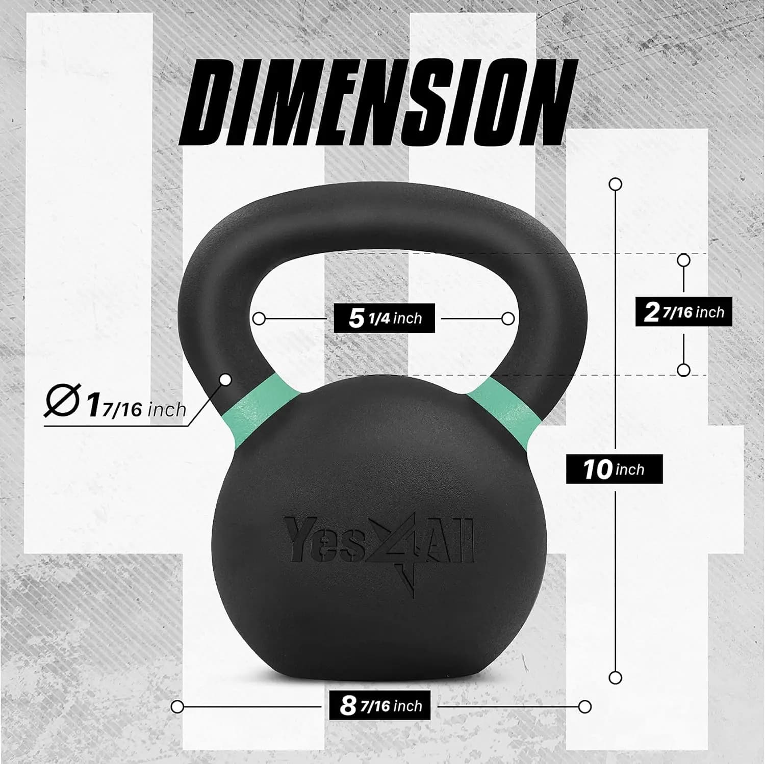 Kettlebell weight set for Kettlebell strength training powder coated cast iron for full body workout, gym at home