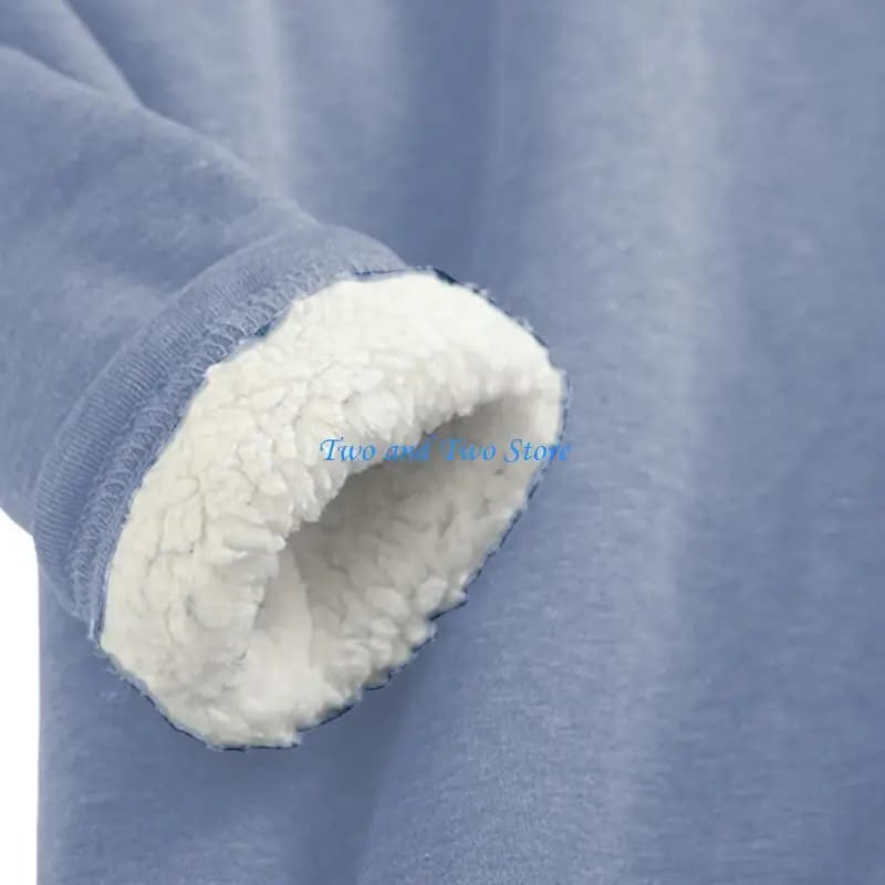 HX6F Women's Two Piece Fuzzy Pajama Pullover And Pants Round Neck Top and Bottoms