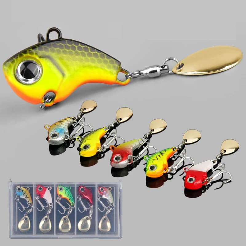 Spinner Bait Affondamento Jig in metallo VIB Chatterbait Coda rotante Vatalion Lure 2cm 7g 2.5cm 14g Pesca per basso Cucchiaio Wobblers Set