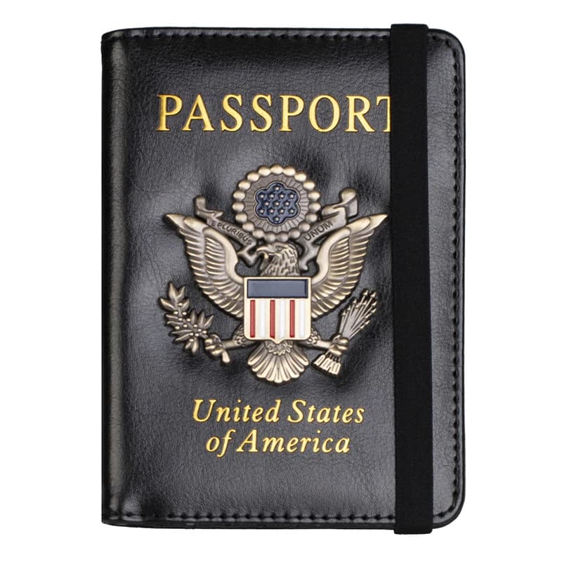 Copertina per passaporto USA in pelle PU, porta passaporto americano personalizzato per uomo e donna, custodia per documenti di viaggio USA