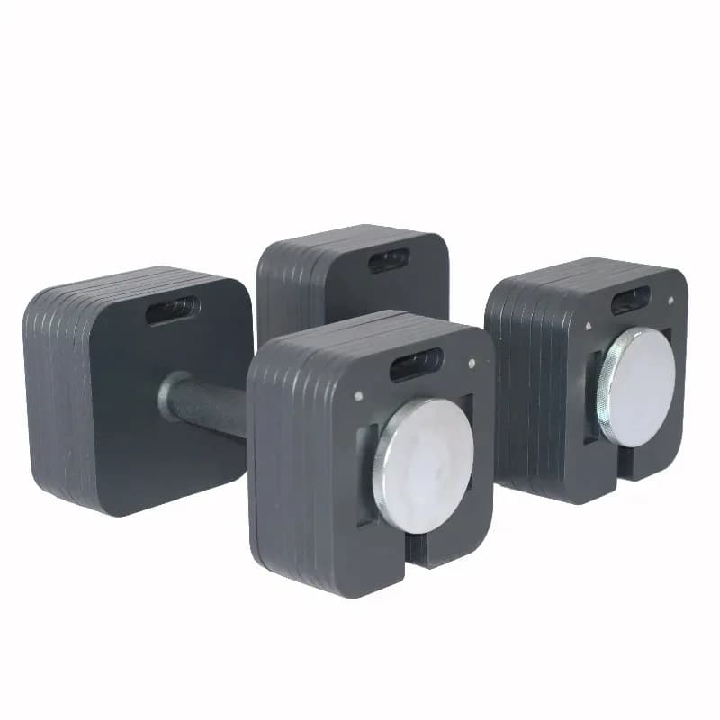 Set of 2 Durable Adjustable Square Dumbbells 28 kg Stackable Dumbbells for Gyms and Fitness