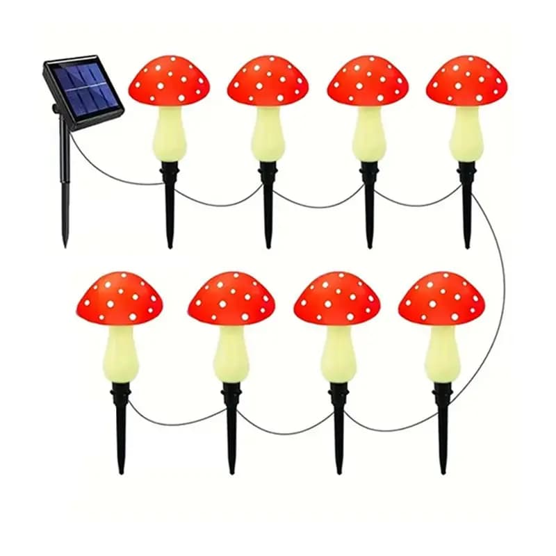 ABKS-Solar Mushroom Fairy Lights Outdoor Garden Pathway Decoration Mushroom Shape IP65 Lamp For Festival Decor