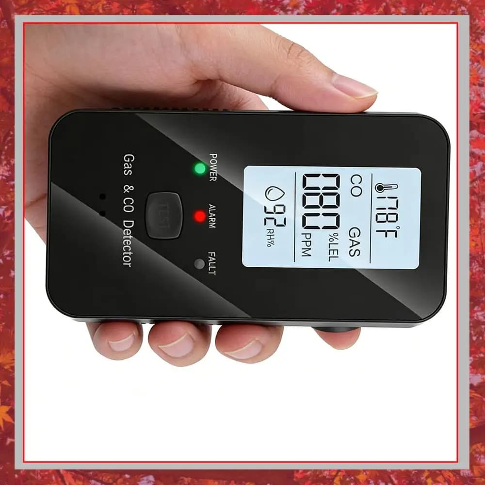4-in-1 Gas & Carbon Monoxide Detector Plug in with LED Color Display Rv Methane Gas Detector for Home Apartment Hotel