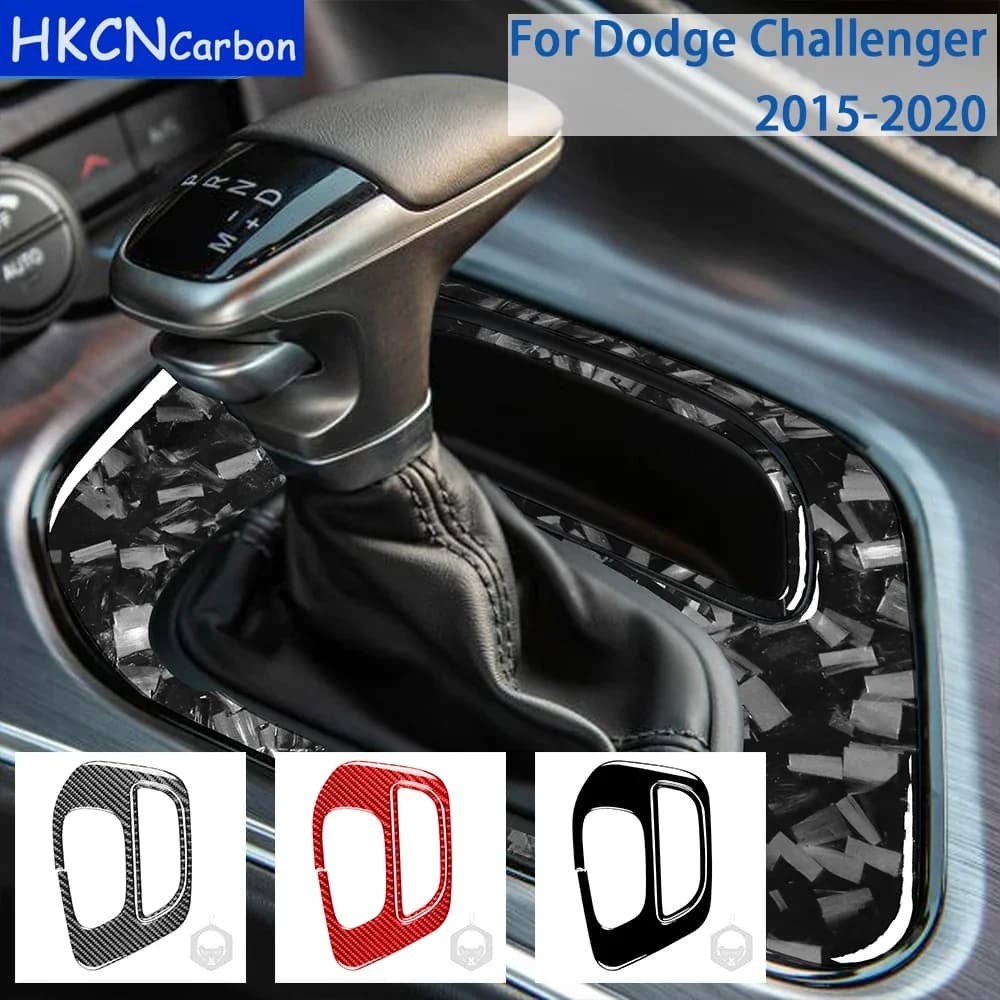 Per Dodge Challenger 2015-2020 Accessori In Fibra di Carbonio Interni Auto Gear Shift Storage Telaio Pannello di Rivestimento Adesivo Decorazione