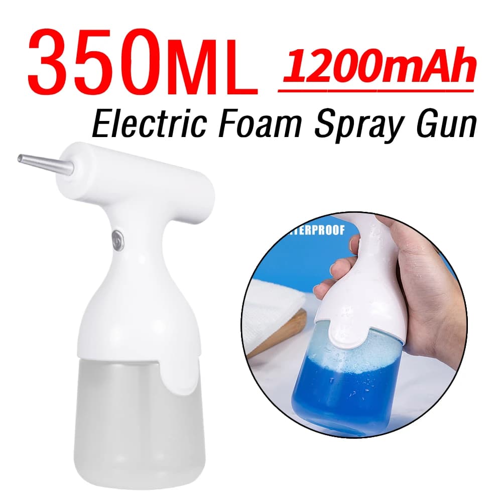 Pistola Elettrica per Schiuma Ricaricabile 350ML, Dispenser di Sapone Schiumogeno Impermeabile per Shampoo, Gel Doccia, Detergente Viso