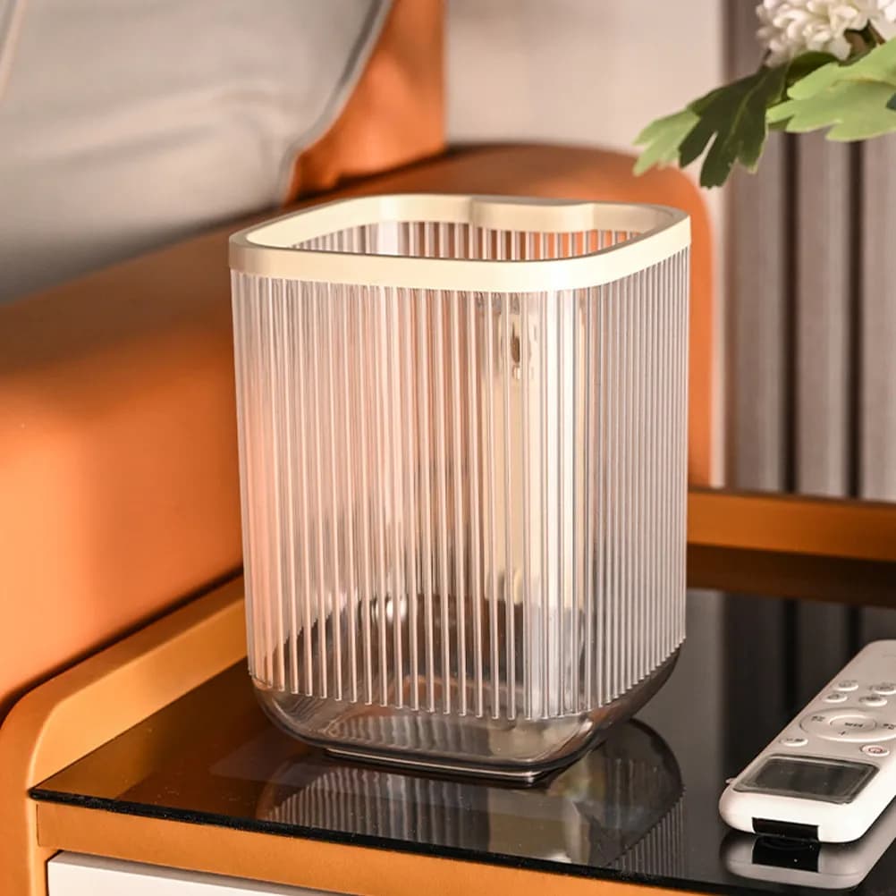 Set di 2 Mini Cestini per Rifiuti da Scrivania, Contenitori in Plastica per Tavolo, Organizzatori per Ufficio e Casa