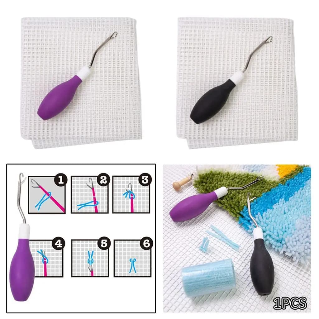 Set di Ganci per Tappeti, Strumenti per Tessitura di Tessuti a Griglia, Ganci per Arazzi, Arte e Artigianato, Uncinetto per Cuscini e Tappeti Fatti a Mano