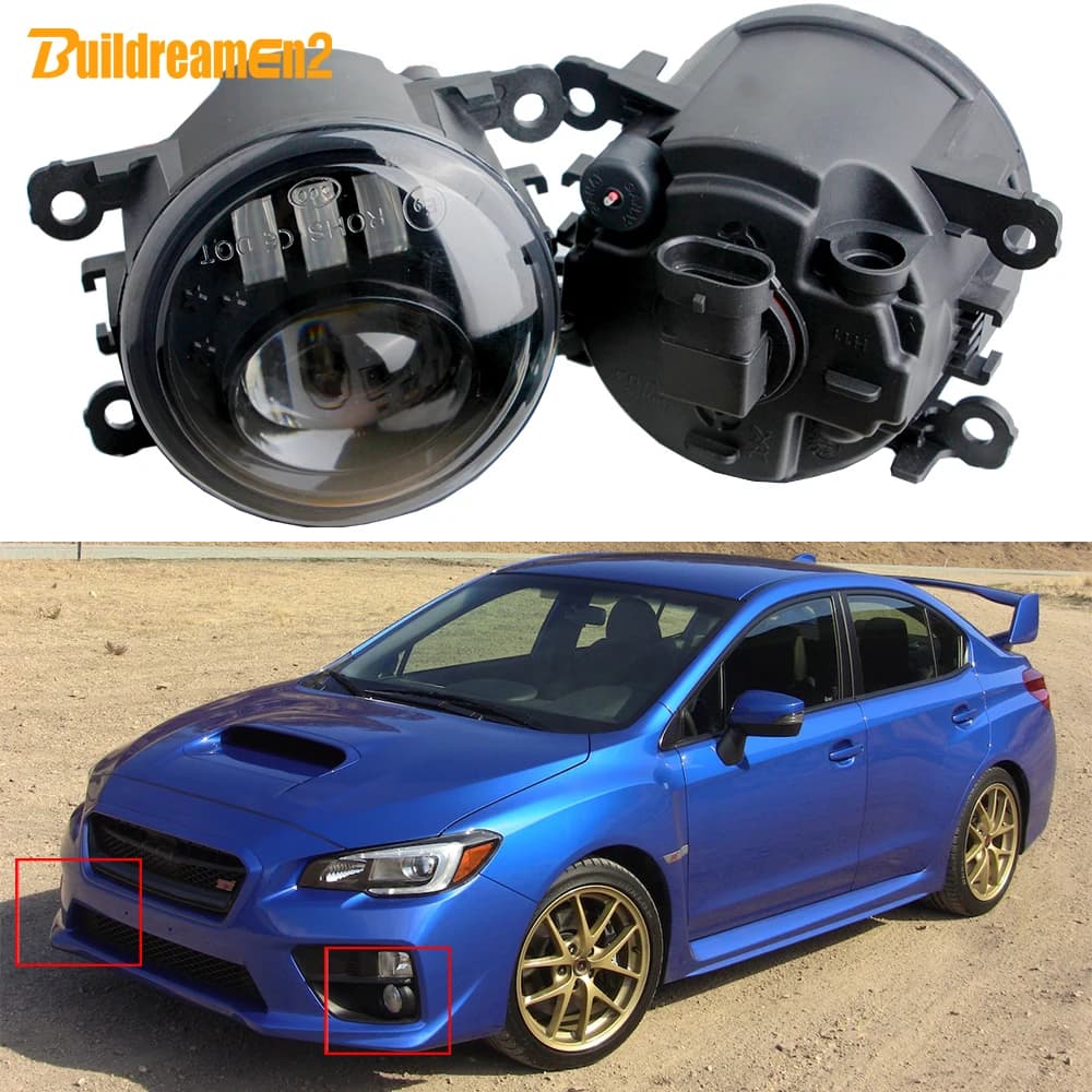 2X90MM diameter auto bumper front fendinebbia DRL 60W 6000LM LED fendinebbia lens for Subaru WRX STI 2015 2016 2017 2018 2020