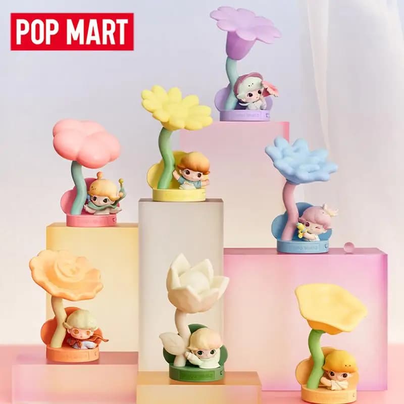 POP MART Dimoo Moments In Bloom Series Luce Notturna con Sensore di Movimento Blind Box Mystery Box Giocattoli Kawaii Ornamenti Statuette per la Casa