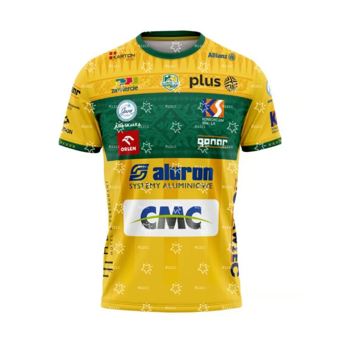 Maglia da pallavolo PlusLiga Aluron CMC Warta Zawiercie Home 25-26, T-shirt sportiva ad asciugatura rapida da uomo, abbigliamento per bambini, maglietta da donna
