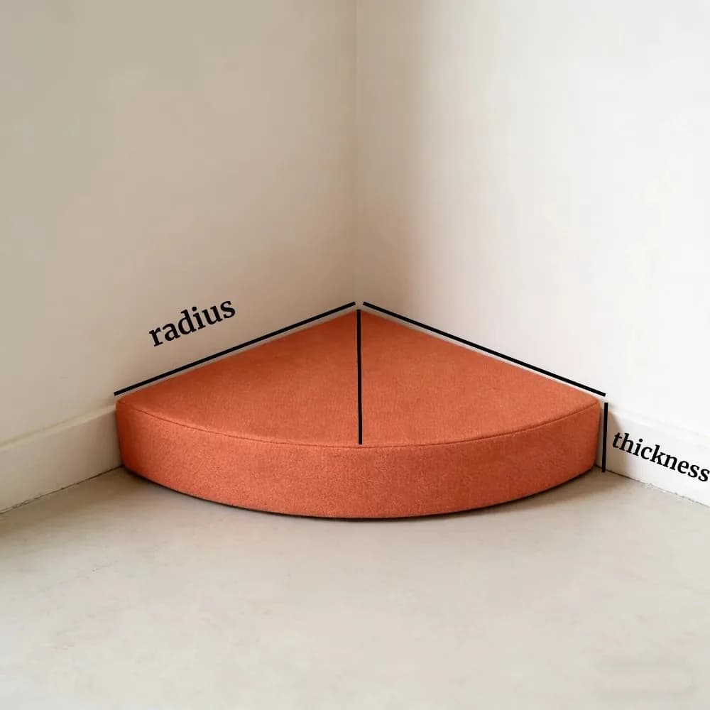 Corduroy Corner Floor Cushion Right angled fan-shaped cushion Meditation Yoga Floor Pillows Cushion Seating Pads for Kinds