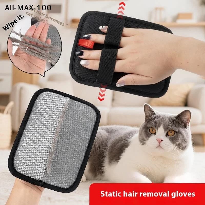Guanti per la rimozione dei peli di animali domestici riutilizzabili, elettrostatici, per gatti e cani, strumento per la toelettatura, spazzola per divano, tappeto, sedile auto