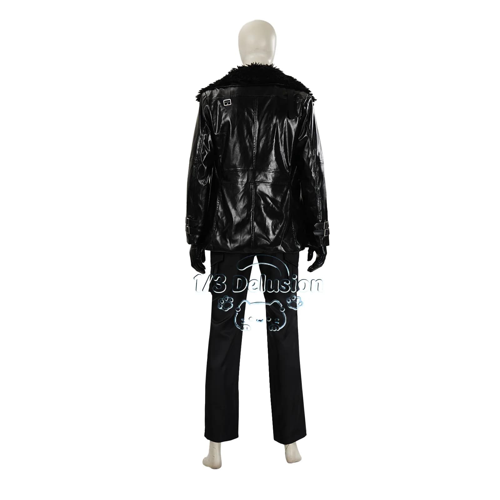 Costume Cosplay Leon Kennedy di Resident Evil 9, Giacca in Pelle, Set Completo, Outfit per Halloween, 1/3 Delusion