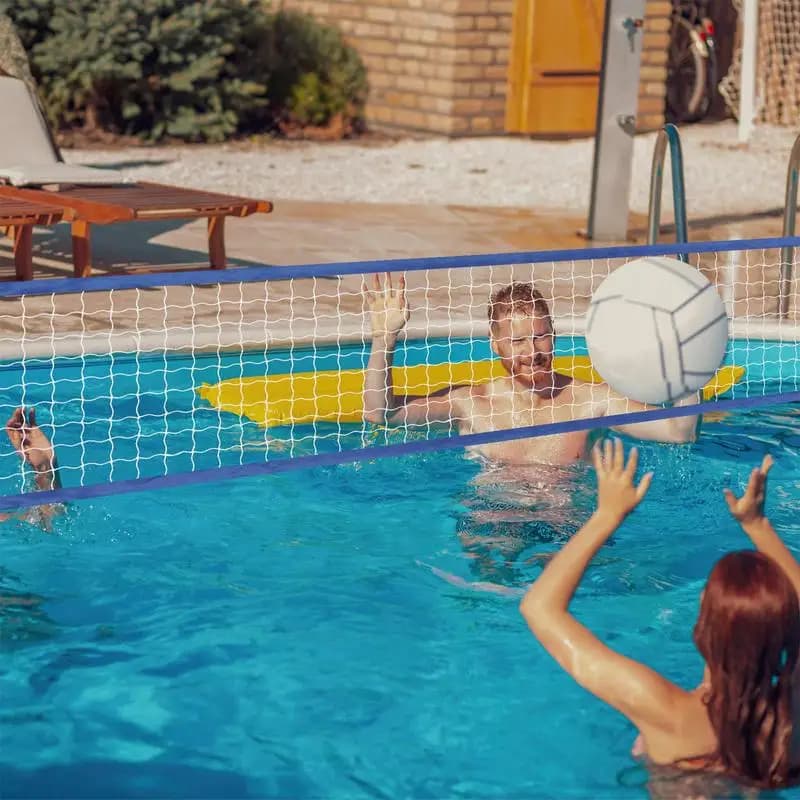 Rete da pallavolo da 15x3 piedi Forniture portatili con borsa per il trasporto Rete da allenamento pieghevole Rete da allenamento per piscina interna all'aperto Spiaggia Prato
