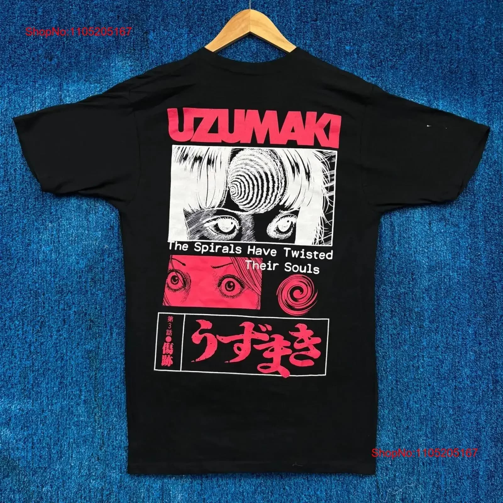 Junji Ito Uzumaki The Scar Psychological Horror Manga T Shirt M Vintage Washed Unisex Casual Homme Fashion Graphics Comfortable