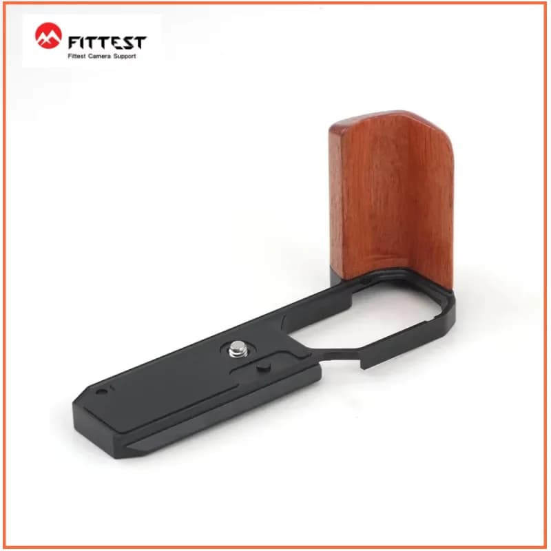 Impugnatura in Legno FITTEST - Piastra a Sgancio Rapido Arca Swiss RRS, Impugnatura Laterale in Vero Legno e Metallo per Fotocamera, Supporto per Treppiede per Nikon Zf