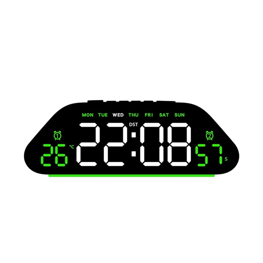 LED Electronic Wall Clock Silent Wall Mounted Large Screen Time Day Temperature Humidity And Positive Negative Countdown