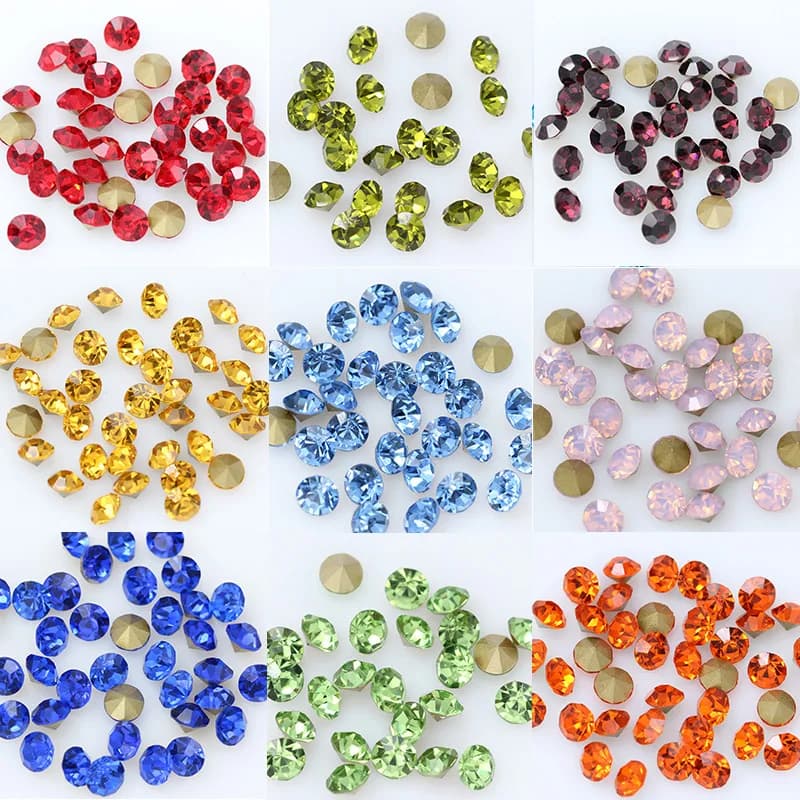 288/36p ss27 Colore rotondo pointback Vetro strass chaton pietra cristallo ceco Nail Art strass gioielli FAI DA TE Mestiere spilla tornante
