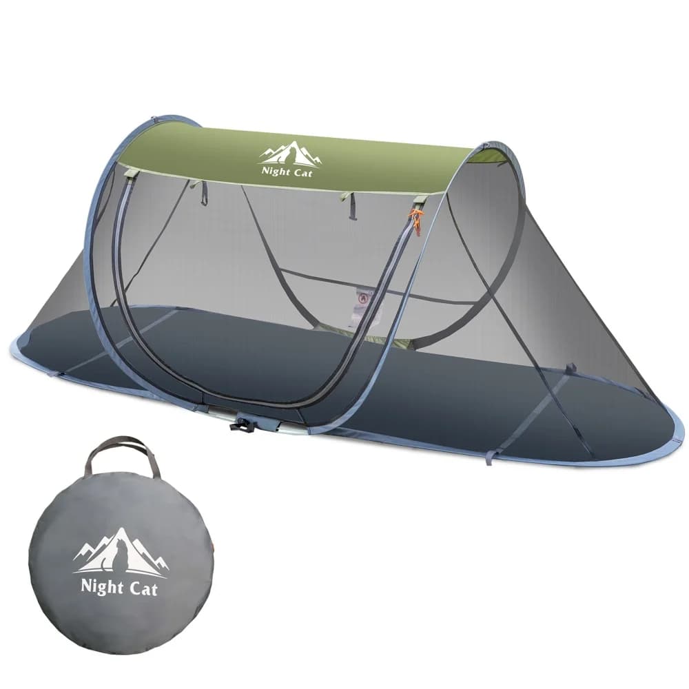 Tenda Pop-up Anti-Zanzare Night Cat: Tenda da Campeggio per 1 Persona con Zanzariera, Adatta per Lettino da Campeggio (Escluso il Lettino)