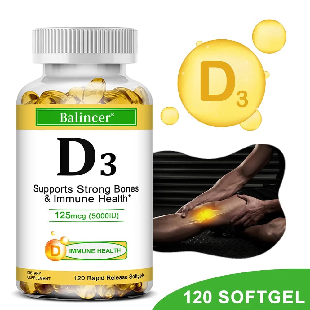 Vitamin D3 5000 IU - Supports strong bones and immune health - Non GMO-free vitamin D supplement