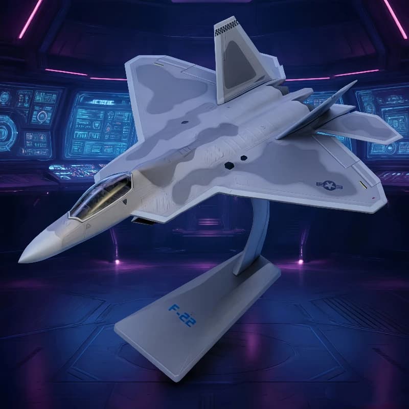 Modello di aereo 1: 72 F22 Stealth Fighter Modello in lega American F22 Raptor Simulazione Modello militare finito Regalo a pendolo