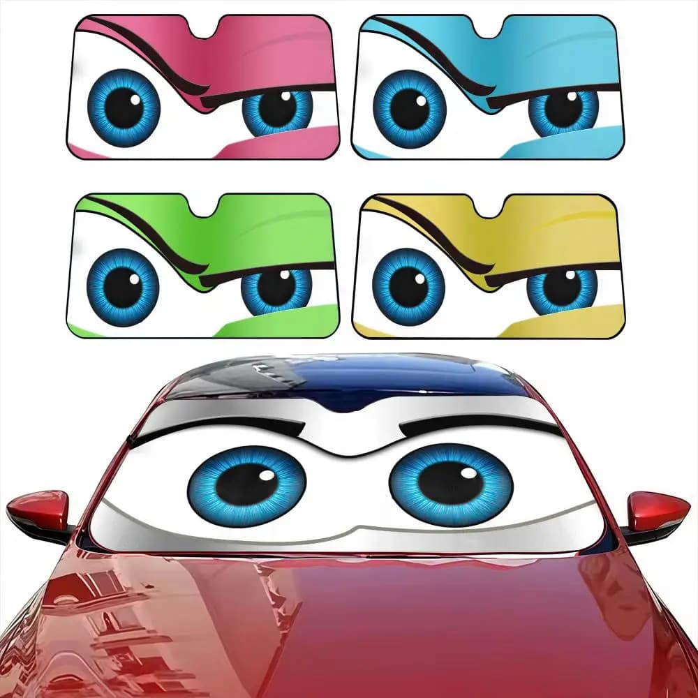 Parasole per Auto con Occhi Cartoon, Protezione UV e Isolamento Termico per Parabrezza Anteriore