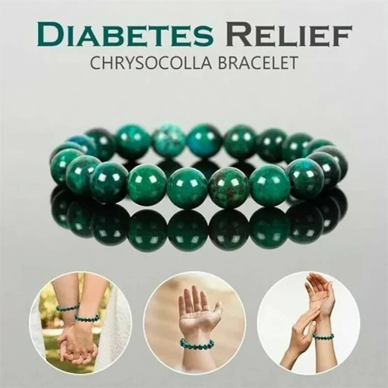 Crisocolla Bracelet for Men and Women, Natural Jewel in Malachite for the Sollievo from Diabetes and Weight Loss