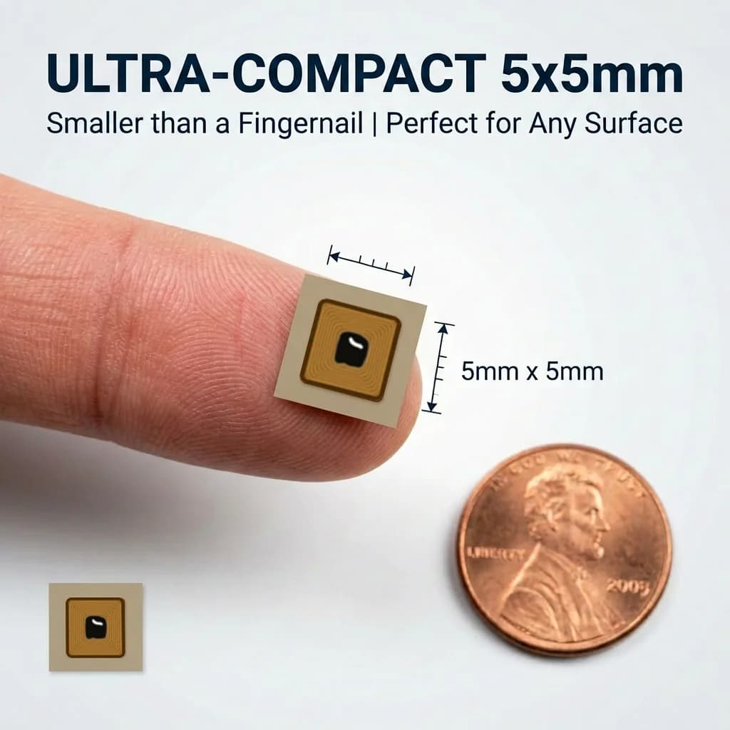 Mini NTAG213 NFC Sticker 5*5mm FPC Flexible Printed Circuit RFID Tag, 144 Byte Programmable Memory, 13.56MHz Contactless Tag