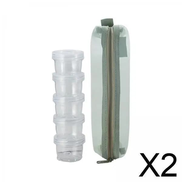 Set di Barattoli per Spezie in Plastica Trasparente con Borsa a Rete, Organizzatore Multifunzionale per Condimenti, per Viaggi e Casa