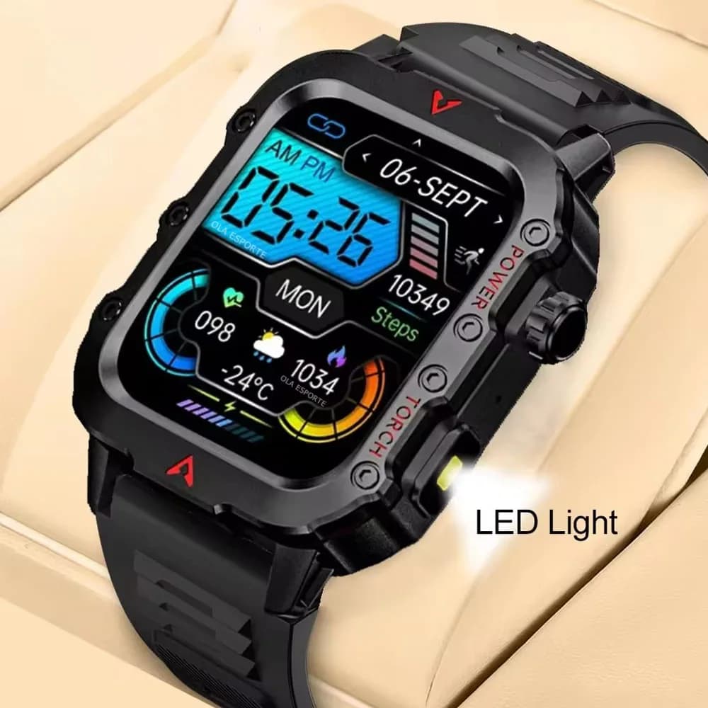 Smartwatch Man 2026 with Bluetooth Call, Cardiac and Health Frequency Monitor, AI Vocal Assistant, Waterproof, Sports GPS, Android and iOS Compatible