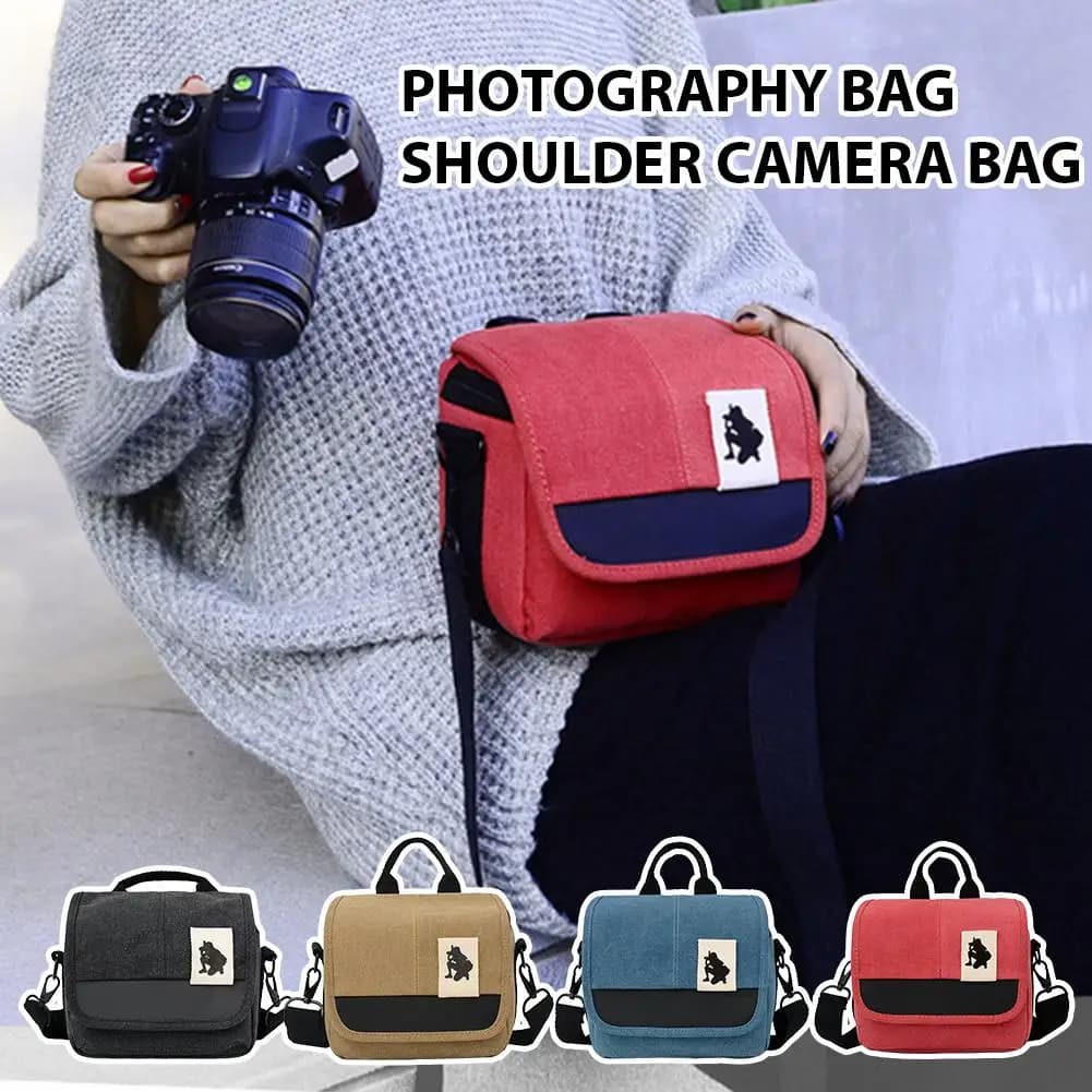 Borsa per fotocamera in tela per Canon EOS M10 M6 M5 SX60 SX50 SX30 SX510 1100D 1200D 1300D 450D 500D 600D 550D Obiettivo 18-55mm