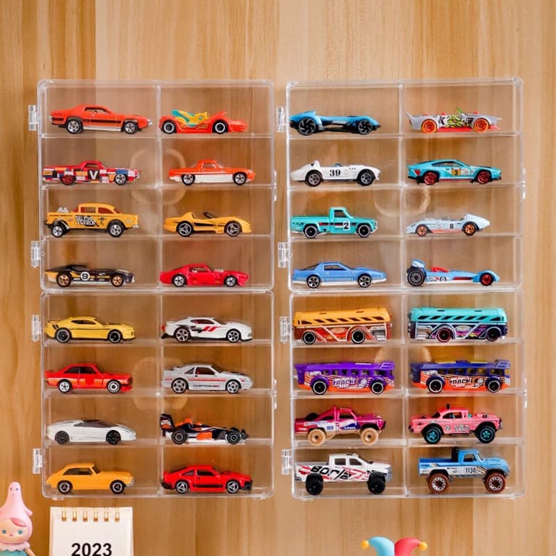 Car Acrylic Car Display Box for Car Model Toy Cabinet Dust Car Seat Box Transparent Wall Display Box without Punching