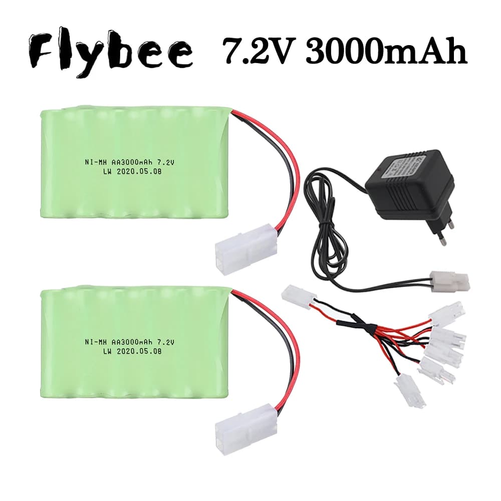 (Tamiya Plug ) 3000mah 7.2V batteria per Rc toys Car RC Tanks RC Truck RC robot Gun Battery NiMH AA 7.2v 2400mah batterie Pack
