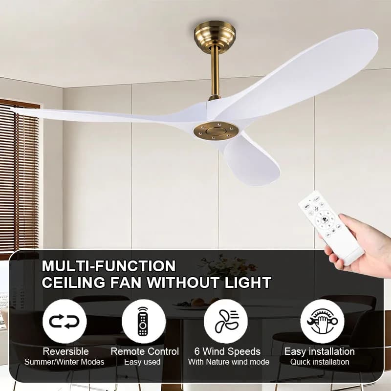 52 60 inch ceiling fan modern luxury ABS electric fan 3-blade living room dining room high wind capacity unlit fans