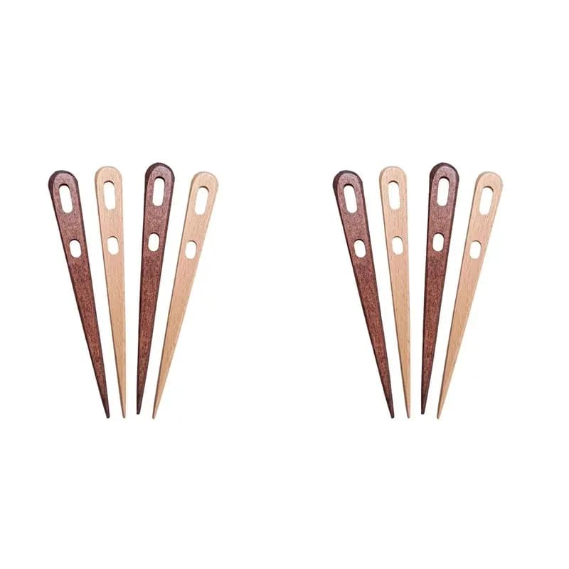ABKP-8Pcs Large Eye Sewing Needle DIY Wooden Weaving Loomtools Tapestry Darning Two Big Eye Yarn Knitting Needlescraft