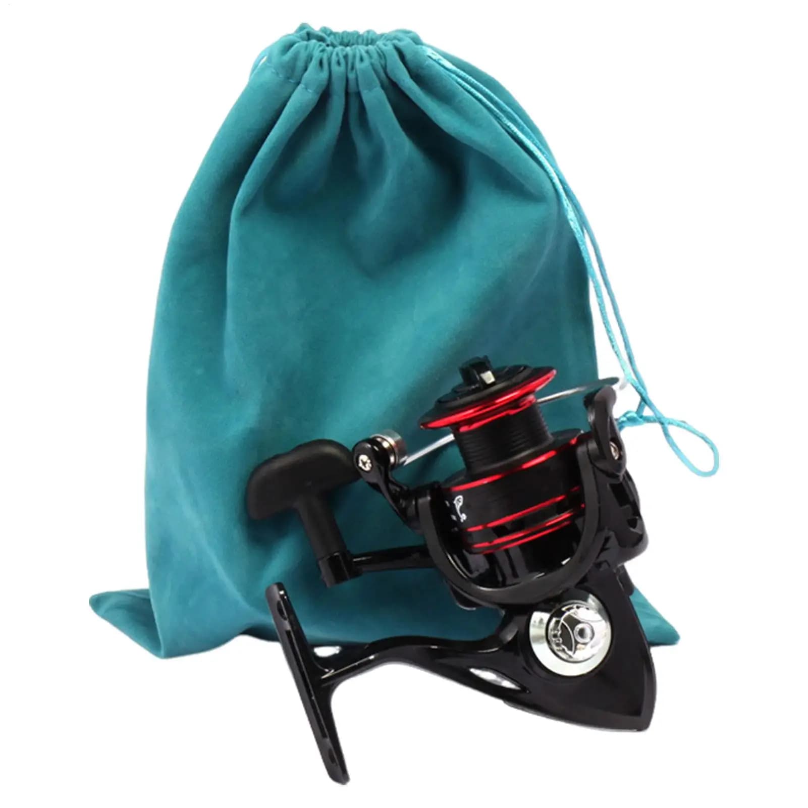 Borsa Porta Mulinelli da Pesca con Coulisse, Custodia Portatile Leggera per Attrezzatura da Pesca e Accessori per Mulinelli, per Esterni