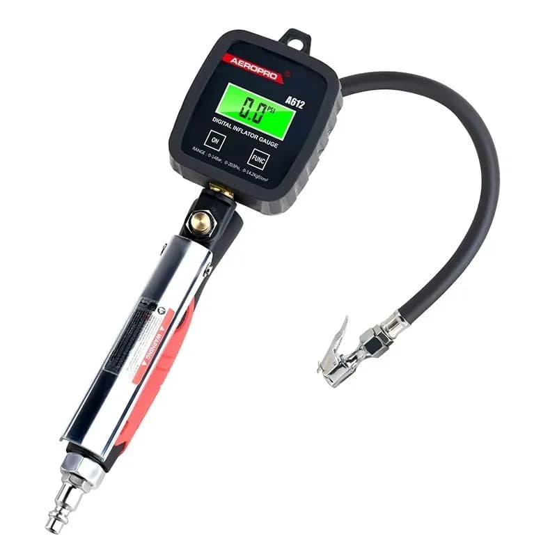 Gonfiatore digitale per pneumatici ad alta pressione A612 con manometro, mandrino dell'aria e accessori per compressori pneumatici
