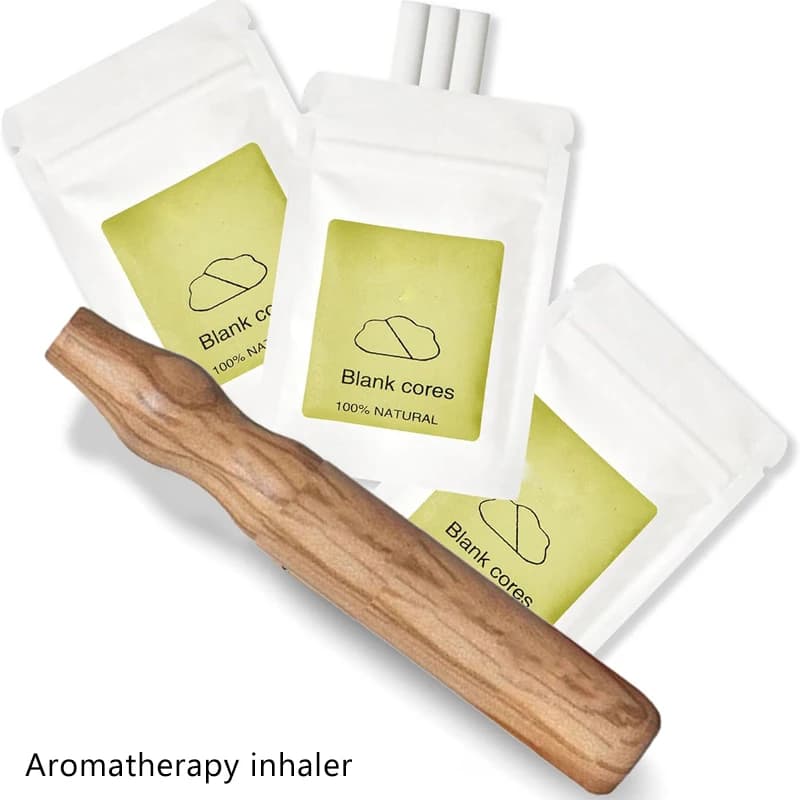 ●Aromatherapy Inhaler For Essential Oils Quit Smoking Inhaler Stick Wooden Personal Diffuser For Essential Oil With Fiber Rods